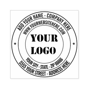 Custom Logo Name Address Website Rubber Stamp