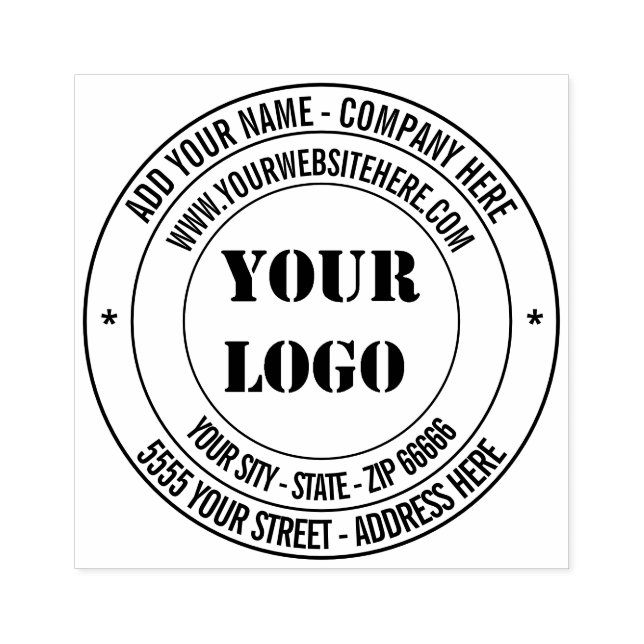 Custom Logo Name Address Website Rubber Stamp (Imprint)