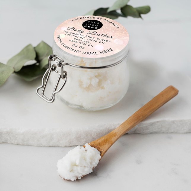 Custom Logo Name Body Butter Cosmetics Holograph P Classic Round Sticker (Creator Uploaded)