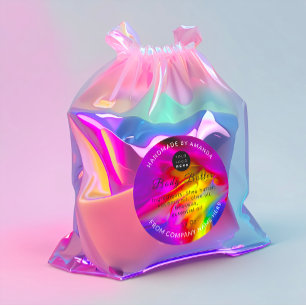 Custom Logo Name Body Butter Logo Rainbow Classic Round Sticker