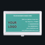 Custom Logo Name Contact Info Business Card Case<br><div class="desc">Custom Logo Full Contact Information Professional Modern Business Card Case - Add Your Logo / Image / Business Name - Company / Address / Phone / Fax / E-mail and Website - Contact Information - Choose / Add Your Favourite Background and Text / Font Colours - Resize and move or...</div>