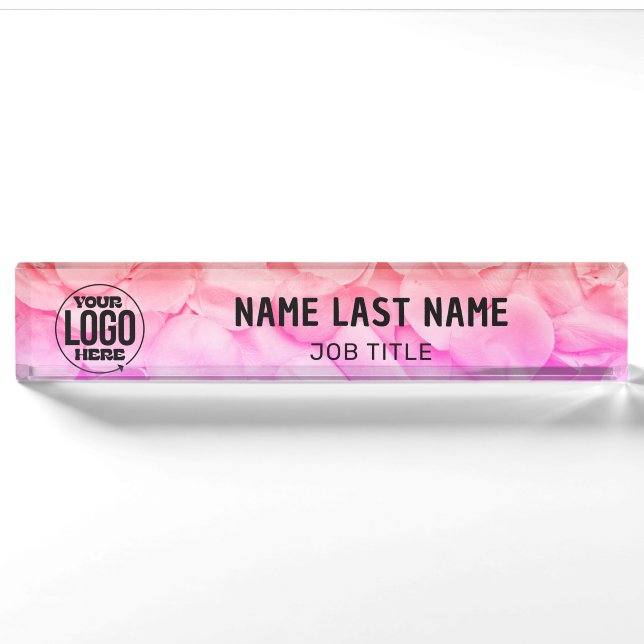 Custom Logo & Name Desk Name Plate | Personalised  (Front)