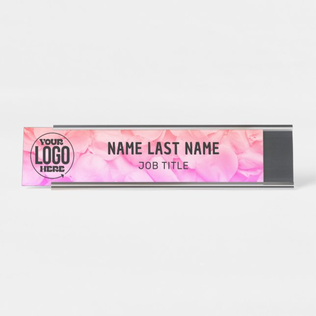 Custom Logo & Name Desk Name Plate | Personalised  (Front)