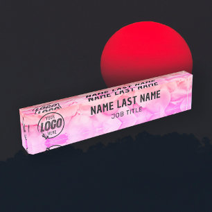 Custom Logo & Name Desk Name Plate   Personalised 