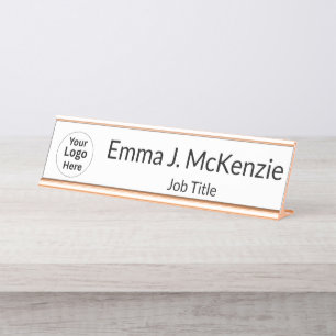 Custom Logo & Name Desk Plate for Office