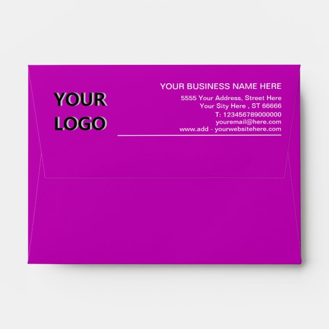 Custom Logo Name Info Address Envelope Your Colour (Back (Top Flap))