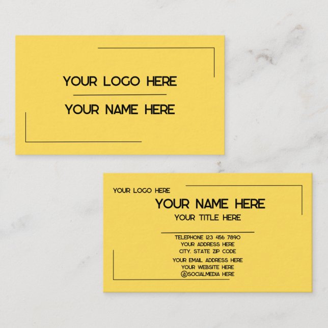 Custom Logo Name Minimalist Modern Professional Business Card (Front/Back)