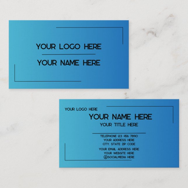 Custom Logo Name Minimalist Modern Professional Business Card (Front/Back)
