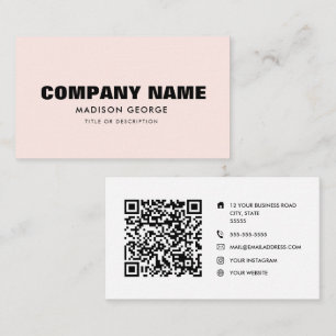 Custom logo name modern minimalist QR code Business Card