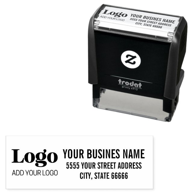Custom Logo Name Return Address  Self-inking Stamp (In Situ)
