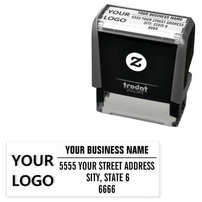 Custom Logo Name Return Address Stamp Template (In Situ)