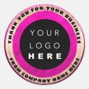 Custom Logo Name Seal Golden Pink Logo Cake Sweet