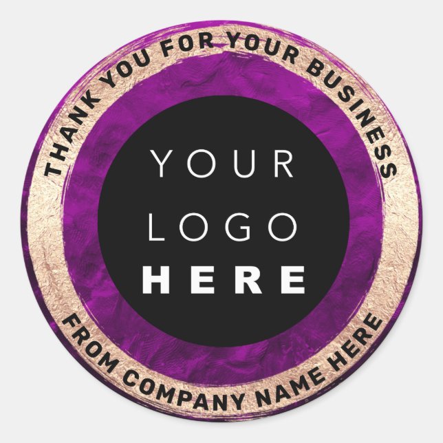  Custom Logo Name Web Seal Gold Frame Purple (Front)