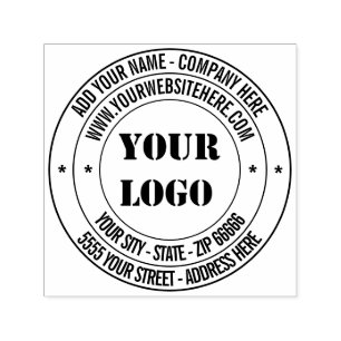Custom Logo Name Website Address Self-inking Stamp