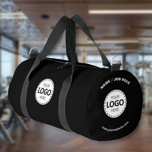 Custom Logo/ Name/ Website Black Gym Duffle Bag