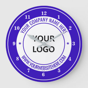 Custom Logo Name Website Colour Personalised - Blu Large Clock