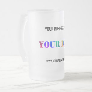 Custom Logo Name Website Frosted Glass Beer Mug