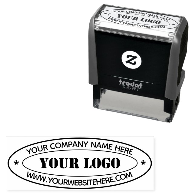 Custom Logo Name Website Oval Stamp Template (In Situ)