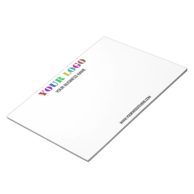 Custom Logo Name Website Personalised Notepad (Angled)