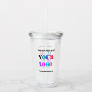 Custom Logo Name Website Promotional Personalised Acrylic Tumbler