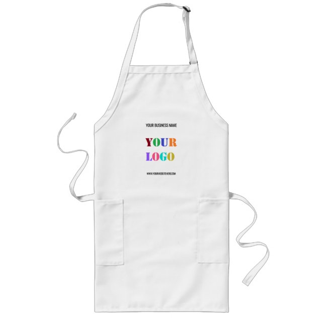 Custom Logo Name Website Promotional Personalised Long Apron (Front)
