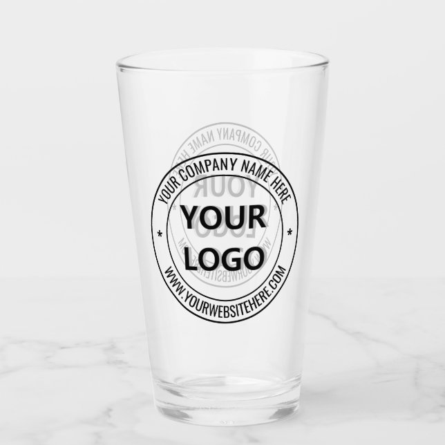Custom Logo Name Website Stamp Promotional Glass (Front)