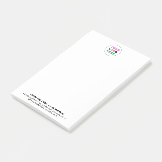 Custom Logo No Minimum | Personalised Office  Post-it Notes (Angled)