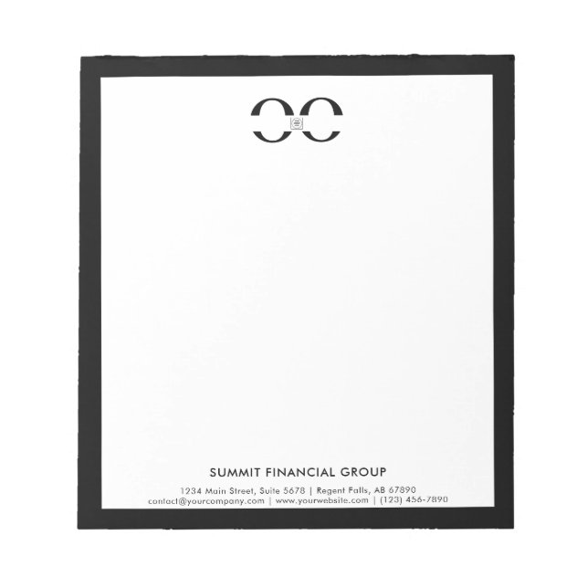 Custom Logo Office Branding Memo notepad (Front)