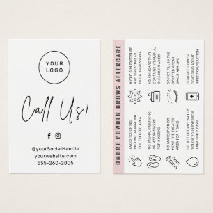 Custom Logo Ombre Powder Brow Aftercare Card