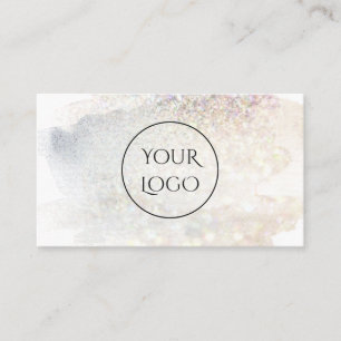 custom logo on glitter watercolor business card