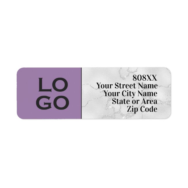 Custom Logo on Lavender Purple & Marble (Front)