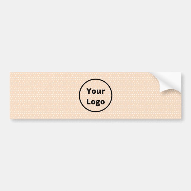 Custom logo on tiny white dots on blush bumper sticker (Front)