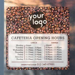   Custom Logo Opening Lunch Dinner Hours Cafeteria