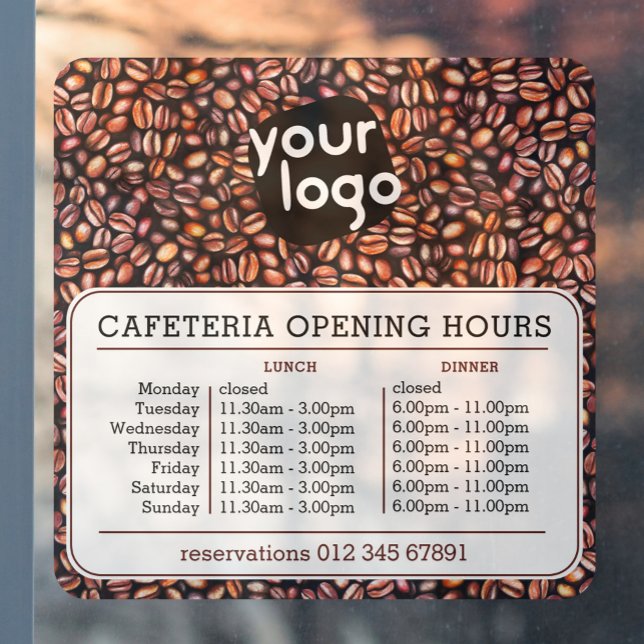   Custom Logo Opening Lunch Dinner Hours Cafeteria (Creator Uploaded)
