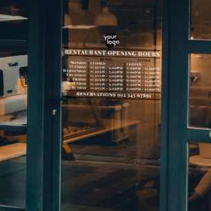  Custom Logo Opening Lunch Dinner Hours Restaurant