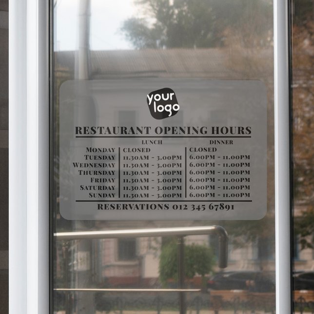  Custom Logo Opening Lunch Dinner Hours Restaurant (Creator Uploaded)