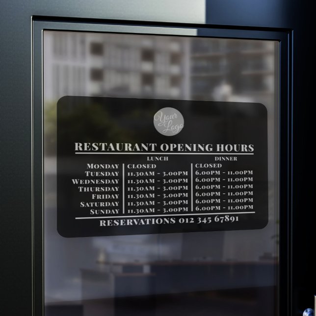  Custom Logo Opening Lunch Dinner Hours Restaurant (Creator Uploaded)