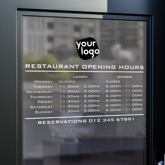  Custom Logo Opening Lunch Dinner Hours Restaurant (Creator Uploaded)
