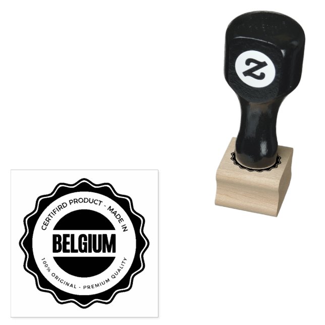 Custom Logo or Image Jet Black Wooden Handle Fit Rubber Stamp (Stamped)