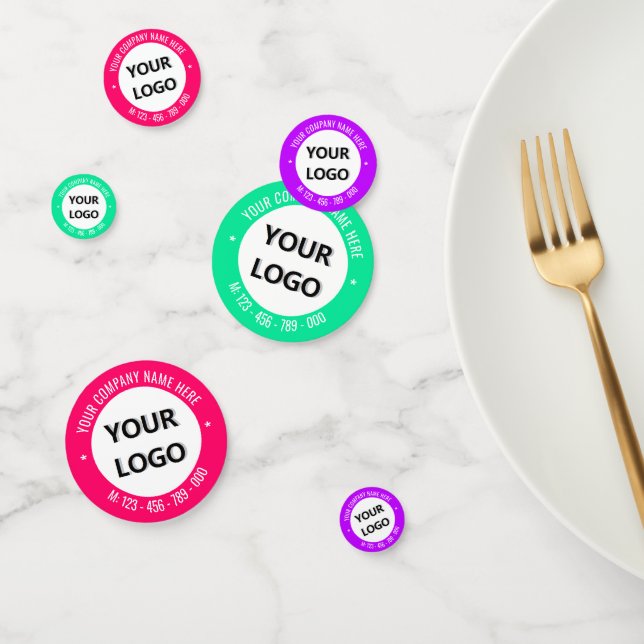 Custom Logo or Photo and Text Confetti Your Colour (Group)