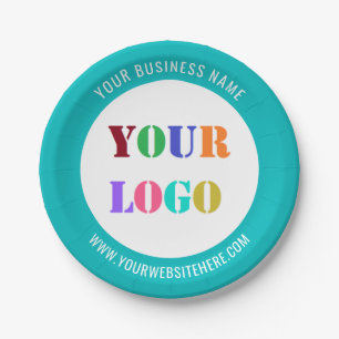 Custom Logo or Photo and Text Paper Plates Example