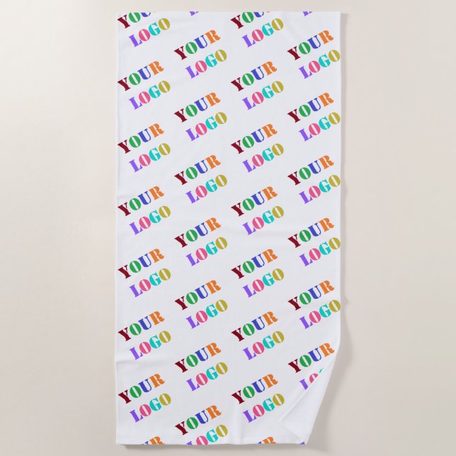 Custom Logo or Photo Beach Towel Your Colours (Front)