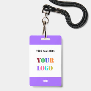 Custom Logo or Photo Name Business Badge Example ID Badge