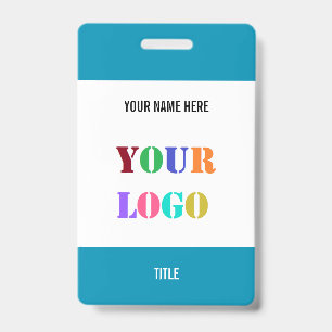 Custom Logo or Photo Name Title Personalised Badge ID Badge