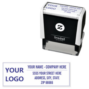 Custom Logo or Photo Return Address Stamp Template