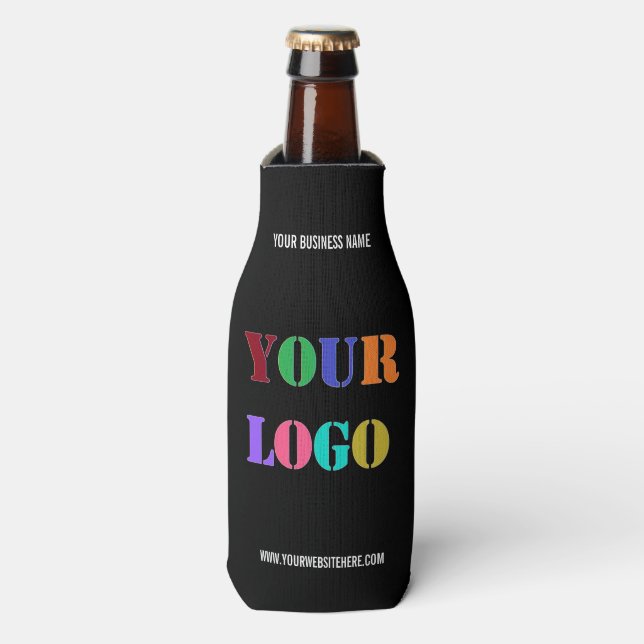 Custom Logo or Photo Text Bottle Cooler Your Colou (Bottle Front)