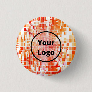 Custom logo orange whirl blocks 3 cm round badge