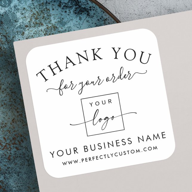 Custom logo order thank you square sticker (Custom logo order thank you square sticker)