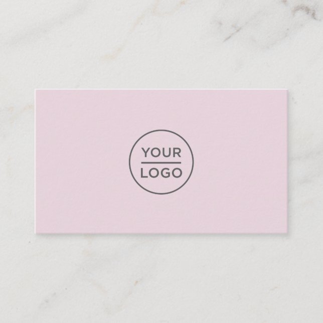 Custom logo pastel pink girly business cards (Front)