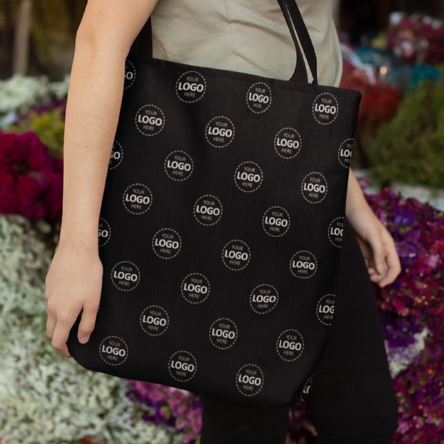 Custom Logo Pattern Black Promotional Tote Bag (Creator Uploaded)